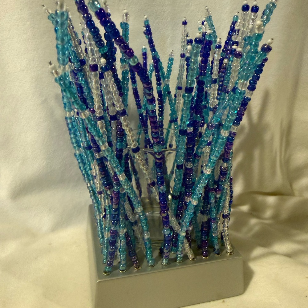 Set or 2 PartyLite blue coral votive holders -P8890